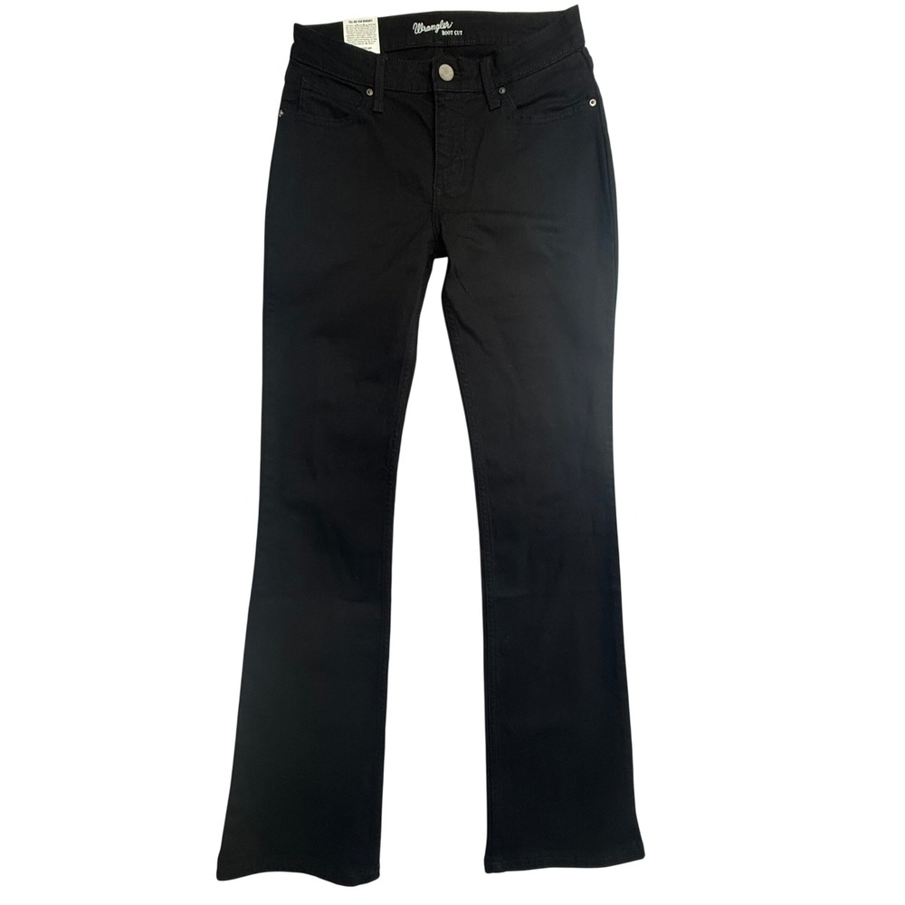 Wrangler Women's Boot Cut Jeans Black 29x34 NWT Stretch Deep Dyed 1009MWZBK